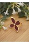 Enamel adjustable ring - burgundy - - 2