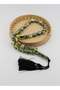 Striped Amber Green / Black Tasbih - 2