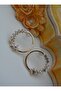 Stone hoop earrings - gold color -