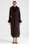 Jacket with Detachable Fur Collar and Sleeves, Long Coat Brown 3088