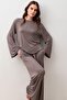 Long Sleeve Oversize Basic Lycra Viscose Top and Bottom Set - 8