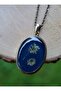 Dried Flower Necklace - Blue - - 4