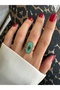 Gold Steel Anti-Tarnish Turquoise Star Ring - 4