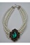 Special Design Choker Necklace and Earring Set - White -