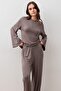 Long Sleeve Oversize Basic Lycra Viscose Top and Bottom Set - 7
