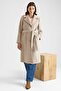 Medium Length Mono Closure Coat with Stitching Detail Taş 3186 - 5