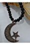 Onyx Cord Design Necklace - Black - - 3