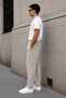 3 Thread Threaded Cotton Oversize Comfortable Pocketed Stone Color Sweatpants - 4