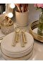 Women's Gold Sparkling Stone Long Earrings - 5