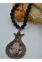 Onyx Cord Design Necklace - Black - - 2
