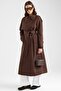 Oversized Water-Repellent Trench Coat with Cape and Epaulet Detail K. Brown 6897 - 5