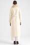 Long Coat with Detachable Fur Epaulettes and Cape Detail Ecru 3184 - 7
