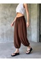 Women's All-Sizes-Fit, Ruched Waist, Tie-Detail, Drapey Modal-Tensel Fabric Pants - 3