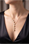Stainless Steel with and Without Stone Shooting Star "Y" Model Necklace Gold / Silver Color Eck73 - 2