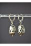 Black Pearl Earrings - Silver Color -