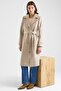 Medium Length Mono Closure Coat with Stitching Detail Taş 3186 - 2