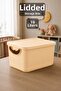 19Lt Toy Storage Box with Lid - Baby Kids Room Organizer Multi-Purpose Organizer Yellow