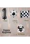 Bal10 Black-White Football Fan-Themed Birthday Party Set Age-6 - 2