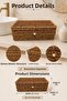 Rattan Organizer Basket with Lid Rectangular Wicker Storage Box Multi-Purpose Organizer - 3