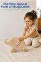 Wooden Elephant Toy Natural Handmade Paintable Educational Toy + 6-Piece Paint Set Gift - 2