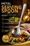 Metal Perforated Serving Spoon Stainless Steel Strainer Spoon Pasta Vegetable Serving Tool - 1 Pc