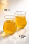 Borosilicate Optical Drop Soft Drink Glass 420 ml – Set of 2 Stylish Beverage Glasses - 2
