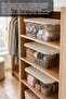 4 Pieces 15Lt Elora Organizer Box - Lockable Lid Multi-Purpose Cabinet Organizer Storage Box Beige - 2