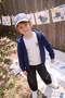 Navy Blue Cotton Boys' Plain/Basic Zippered Knitted Cardigan/Sweatshirt Tkdaw27Sw00004 - 4