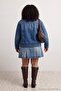 Brown Stand Collar Denim Oversized Jacket Tbbaw27Ag00029 - 4