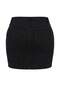 Black Striped Comfort/Medium Stretch Denim Large Size Skirt Tbbaw27Az00014 - 7