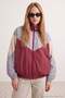 Burgundy Oversize Molded Color Block Summer Thin Coat Twoaw27Mo00135 - 4