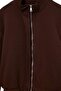 Kahverengi Kalın İçi Polarlı Oversize Dik Yaka Fermuarlı Örme Hırka/Sweatshirt TWOAW27SW00053 - 6