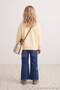 İndigo Kız Çocuk Pamuklu Esnek Kumaş Wide Leg/ Geniş Paça Fiyonk Desenli Jean PantolonTKDAW27JE00009 - 5