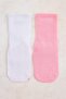 Pink and White Girls' 2-Piece Socks Tkdaw27Co00011 - 2