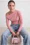 Açık Pembe Büzgü/Drape Detaylı Dökümlü Asimetrik Yaka Örme Bluz TWOAW26BZ00138 - 4