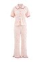 Ekru %100 Pamuklu Kalpli Bebe Yaka Örme Pijama Takımı THMAW27PT00066 - 4