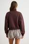 Kahverengi Kalın İçi Polarlı Fermuarlı Dik Yaka Regular Kalıp Örme Hırka/Sweatshirt TWOAW27SW00059 - 4