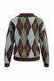 Brown Soft Textured Argyle/Plaid Pattern Polo Collar Knitwear Sweater Twoaw26Kz00231 - 7