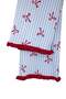 Mavi %100 Pamuklu Fırfırlı Kurdele ve Çizgi Desenli Örme Pijama Takımı THMAW27PT00125 - 5