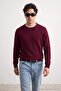 Burgundy Regular/Normal Cut Soft Tuşe Basic Knitwear Sweater Tmnaw27Kz00029 - 4