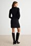 Siyah Bodycon/Vücuda Oturan Büzgü Detaylı Kısa / Mini Esnek Örme Elbise TWOAW27EL00166 - 4