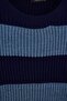 Indigo-Lacivert Oversize Bisiklet Yaka Çizgili Kazak TMNAW23KZ00106 - 6