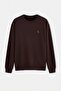 Kahverengi Oversize/Rahat Kalıp Geyik Nakışlı Sweatshirt TMNAW27SW00025 - 4