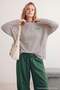 Lacivert Çizgili Slogan Baskılı Oversize/Geniş Kesim Pamuklu Örme T-Shirt TWOAW27TS00057 - 5