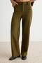 Khaki Suede Woven Trousers Twoaw27Pl00001 - 3