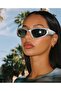 Y2k Sunglasses Silver - Black - 3