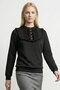  Kadın Hakim Collar Ruffle Detail Ribbed Buttoned Knitted Jacquard Combed Cotton Long Sleeve Blouse & Hijab Blouse - Black - 4