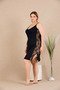 Plus size snake print lace embroidered 2-piece viscose black nightgown and robe set - 3