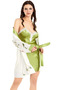 Special Design Satin Printed Floral Double Short Nightgown Set - 5
