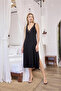 Chest and Back Low-Cut Lace and Slit Nightdress